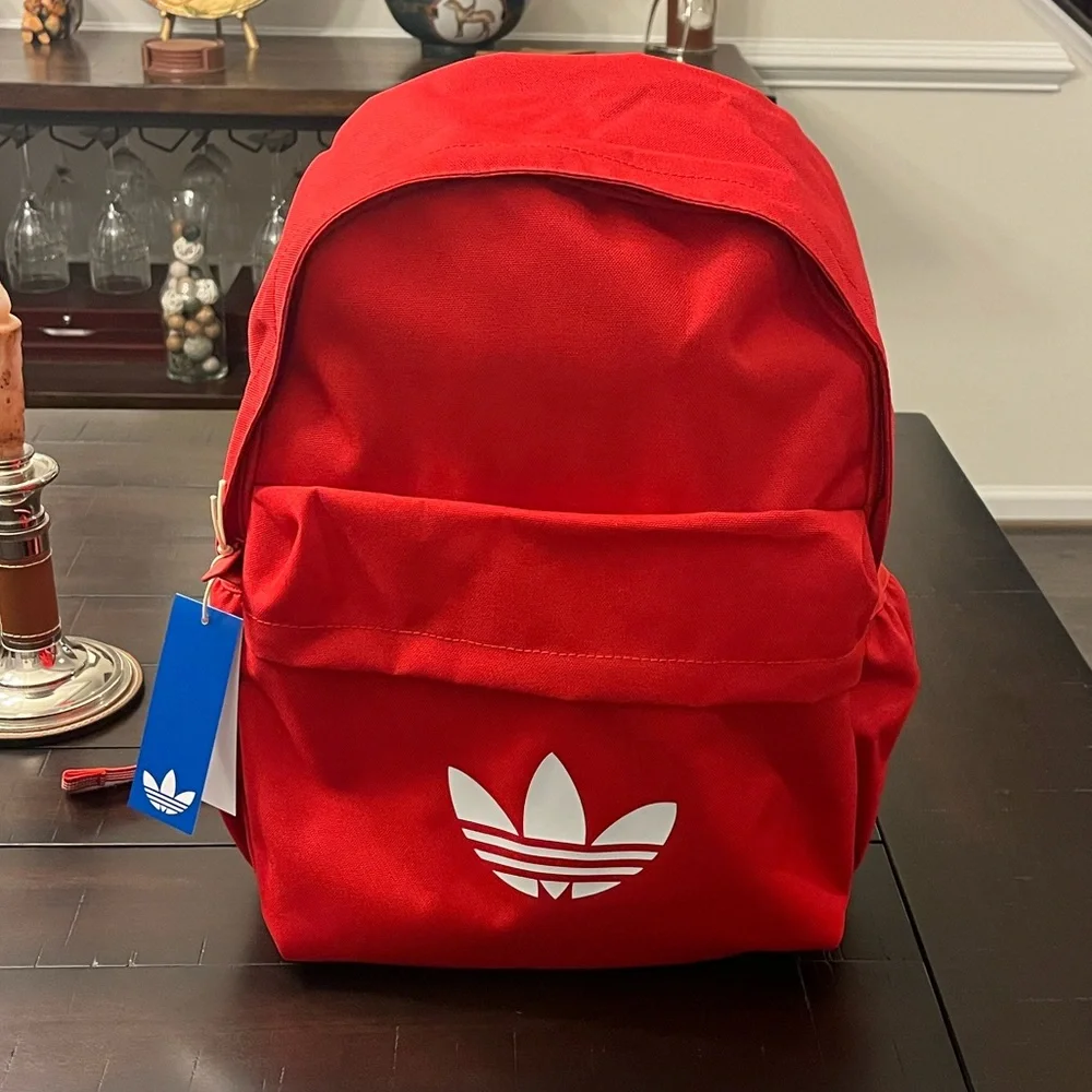 Adidas Trefoil Adicolor Backpack Book Bag Red New Boys Girls